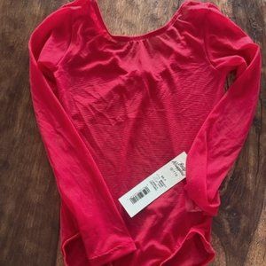 Girls Body Wrappers Mesh Red Leotard NWT 6X-7